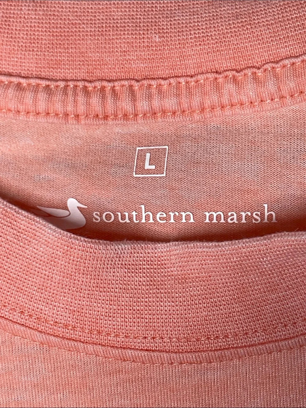 Southern Marsh Coral Pocket Tee for Men. Size L - Picture 3 of 5